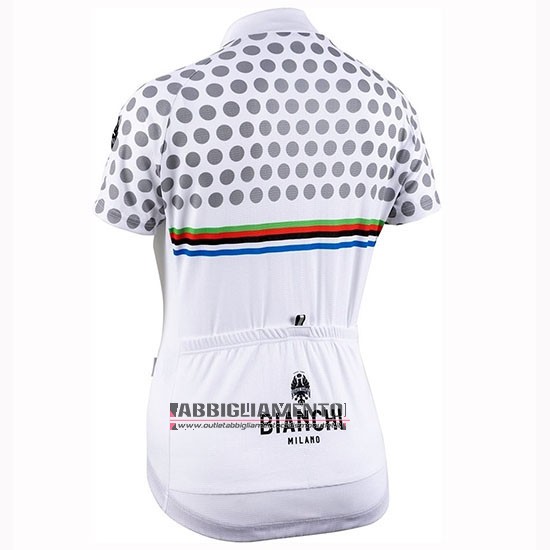 Donne Abbigliamento Bianchi Dot 2019 Manica Corta e Pantaloncino Con Bretelle Bianco - Clicca l'immagine per chiudere